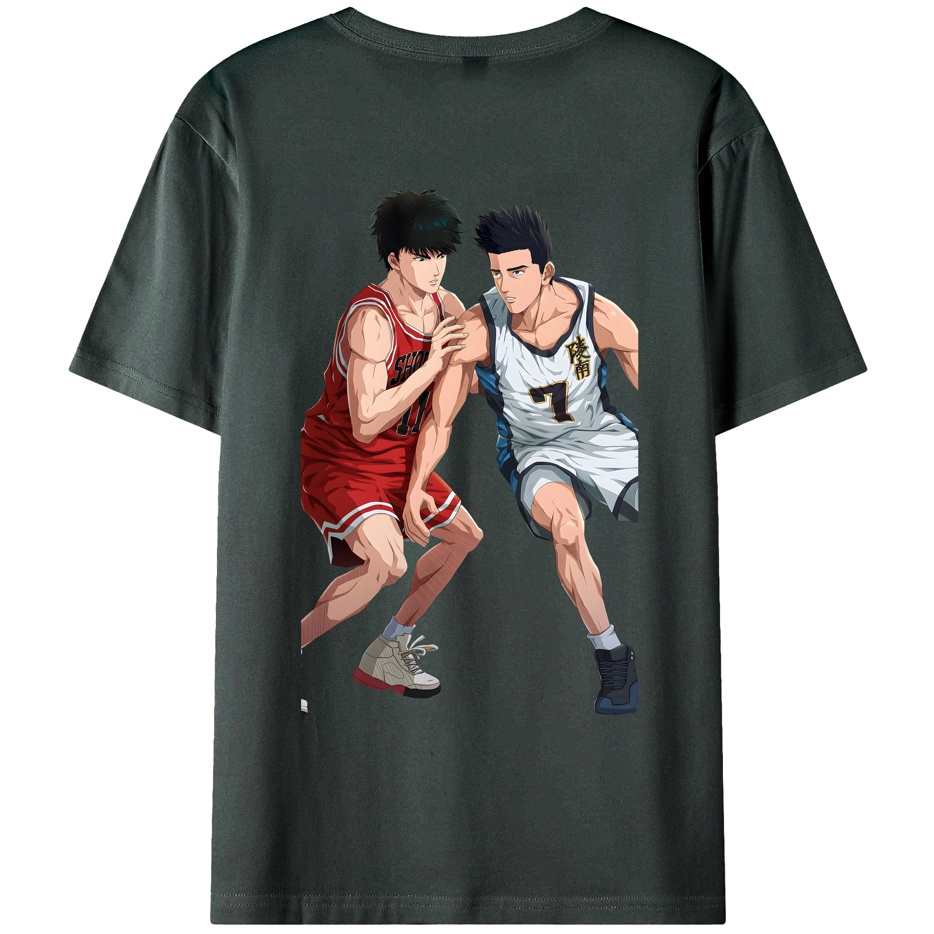 （画像用） SLAM DUNK／スラムダンク 綿100％ メンズ半袖Tシャツ（バックプリント） 通気性